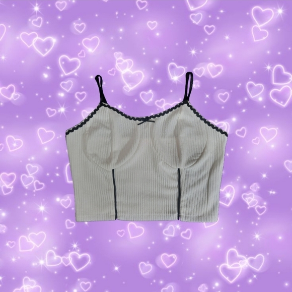 lace trim corset style top - Picture 1 of 3